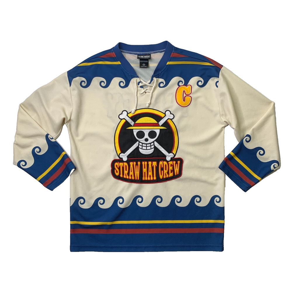 One Piece Straw Hat Crew Hockey Jersey Men S Small Monkey D Luffy #56 BoxLunch